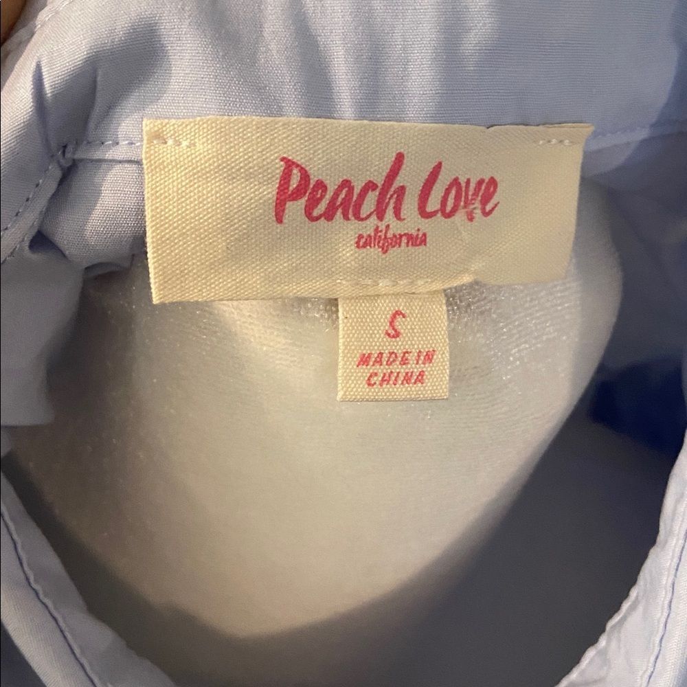 Peach Love California Light Blue Button-Up Dress with sequined stars - Picture 6 of 7